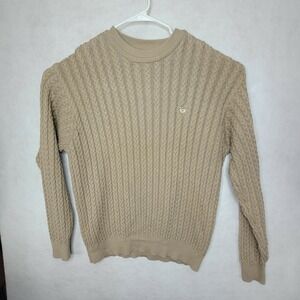 Bobby Jones Baby Sweater Men's Sz XL Beige Golf Textured Cable Knit Medinah C.C.